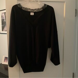 Soft sweater with touch of lace